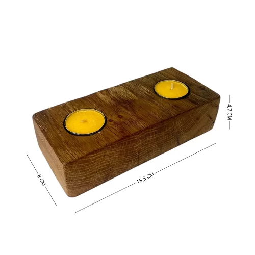 Portacandele artigianale con 2 candele - immagine 4