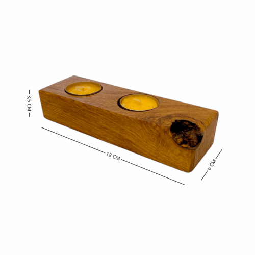 Portacandele artigianale con 2 candele - immagine 21