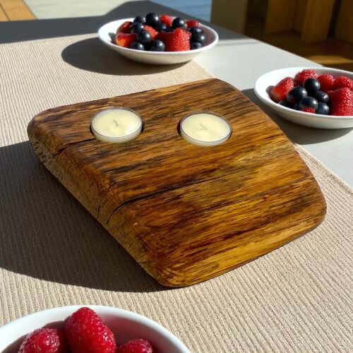 Portacandele artigianale con 2 candele - immagine 26