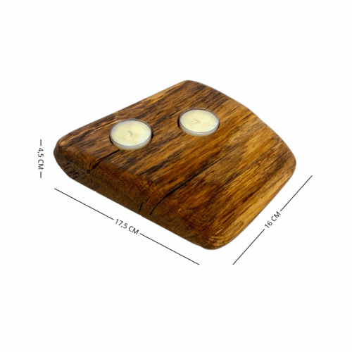 Portacandele artigianale con 2 candele - immagine 24