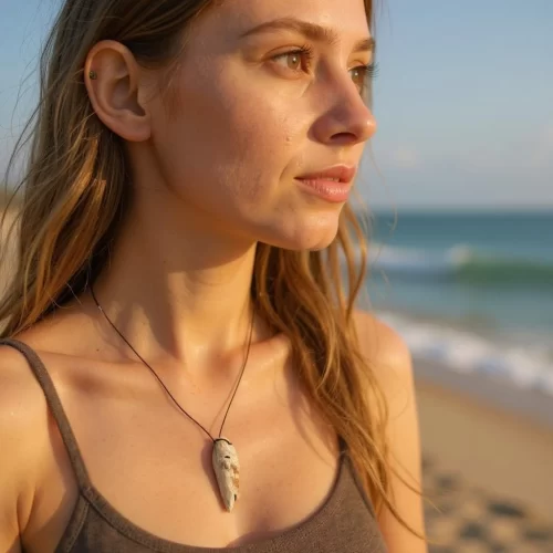 Collana con ciondolo in legno artigianale