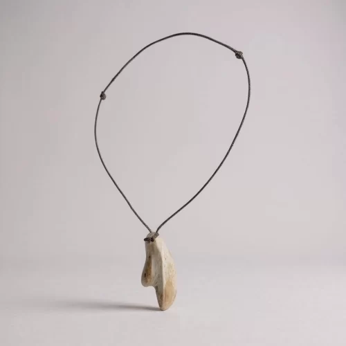 Necklace with handcrafted wooden pendant