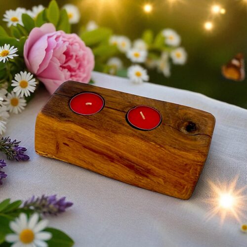 Portacandele artigianale con 2 candele - immagine 20