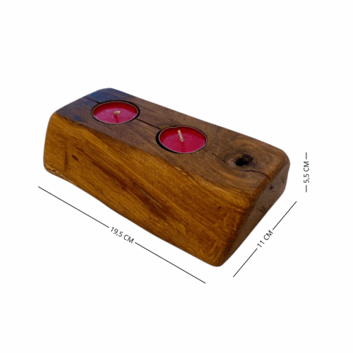 Portacandele artigianale con 2 candele - immagine 18