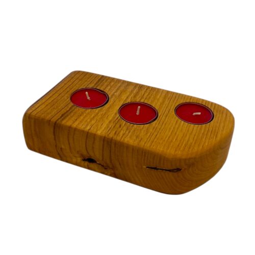 Portacandele artigianale con 3 candele - immagine 9