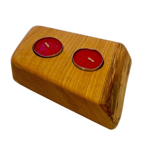 Portacandele artigianale con 2 candele - immagine 16