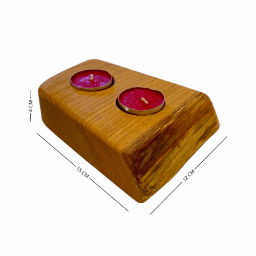 Portacandele artigianale con 2 candele - immagine 15
