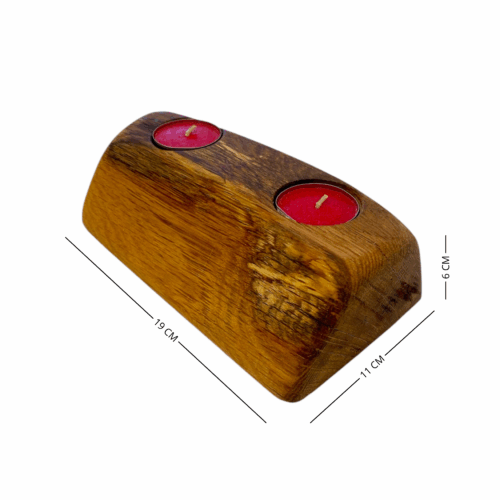 Portacandele artigianale con 2 candele - immagine 12