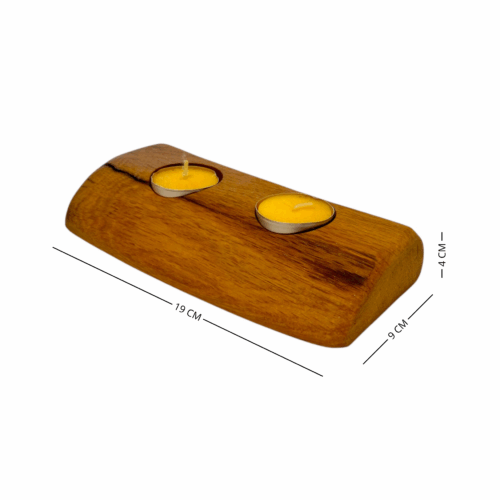 Portacandele artigianale con 2 candele - immagine 9