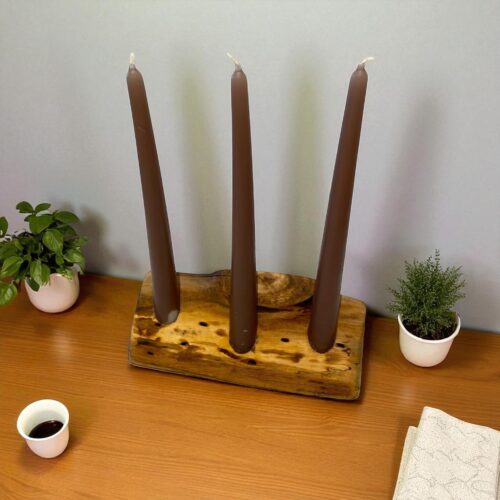 Portacandele artigianale con 3 candele - immagine 14