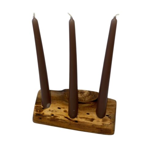 Portacandele artigianale con 3 candele - immagine 15