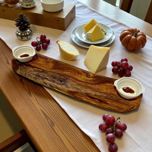 Tagliere artigianale con ciotole - immagine 3