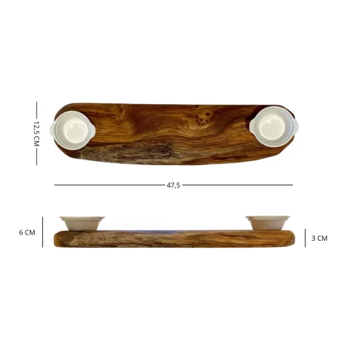 Artisan cutting board with two bowls - Image 9