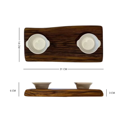 Artisan cutting board with two bowls - Image 13