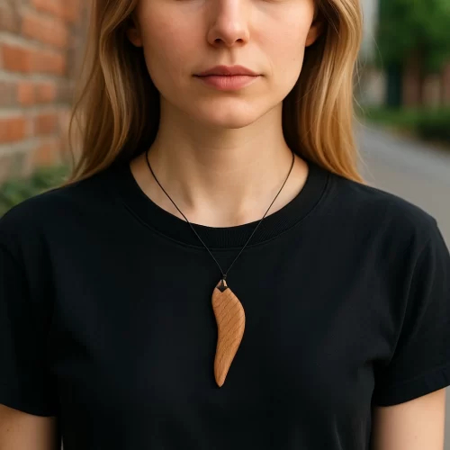 Wooden pendant necklace - Image 2
