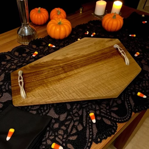 Halloween Coffin-Shaped Tray with Handles - Image 2