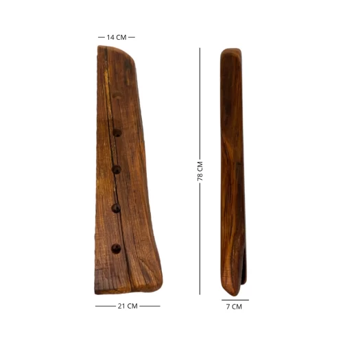 Handcrafted wooden wall-mounted bottle holder with irregular edge for 11 bottles of wine