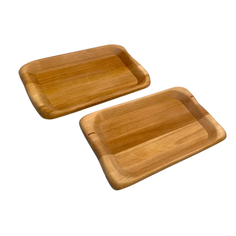 Set 2 scifette in legno massello di faggio per servire la polenta, artigianato italiano tradizionale