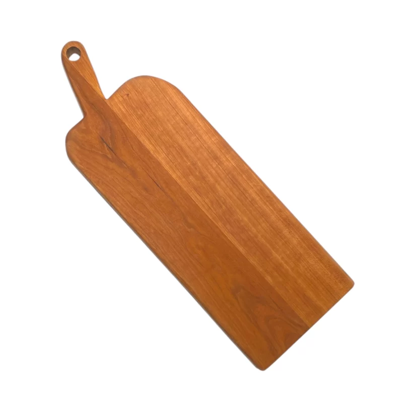 Tagliere in legno massello di ciliegio con manico artigianale