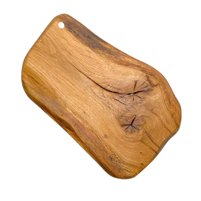 Tagliere artigianale in legno massello di quercia forma irregolare