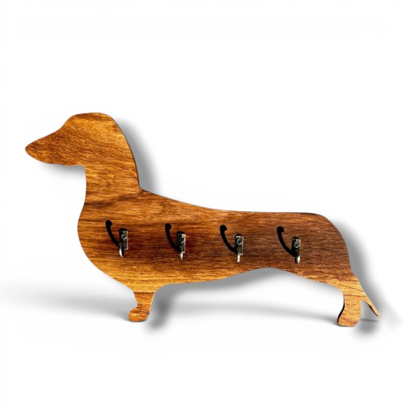 PORTACHIAVI BASSOTTO DA PARETE IN LEGNO ANTICO DI QUERCIA