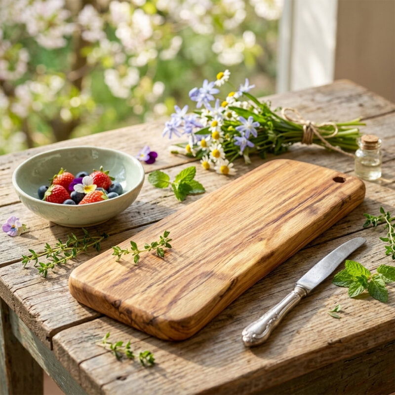 TAGLIERE IRREGOLARE IN LEGNO ANTICO DI QUERCIA