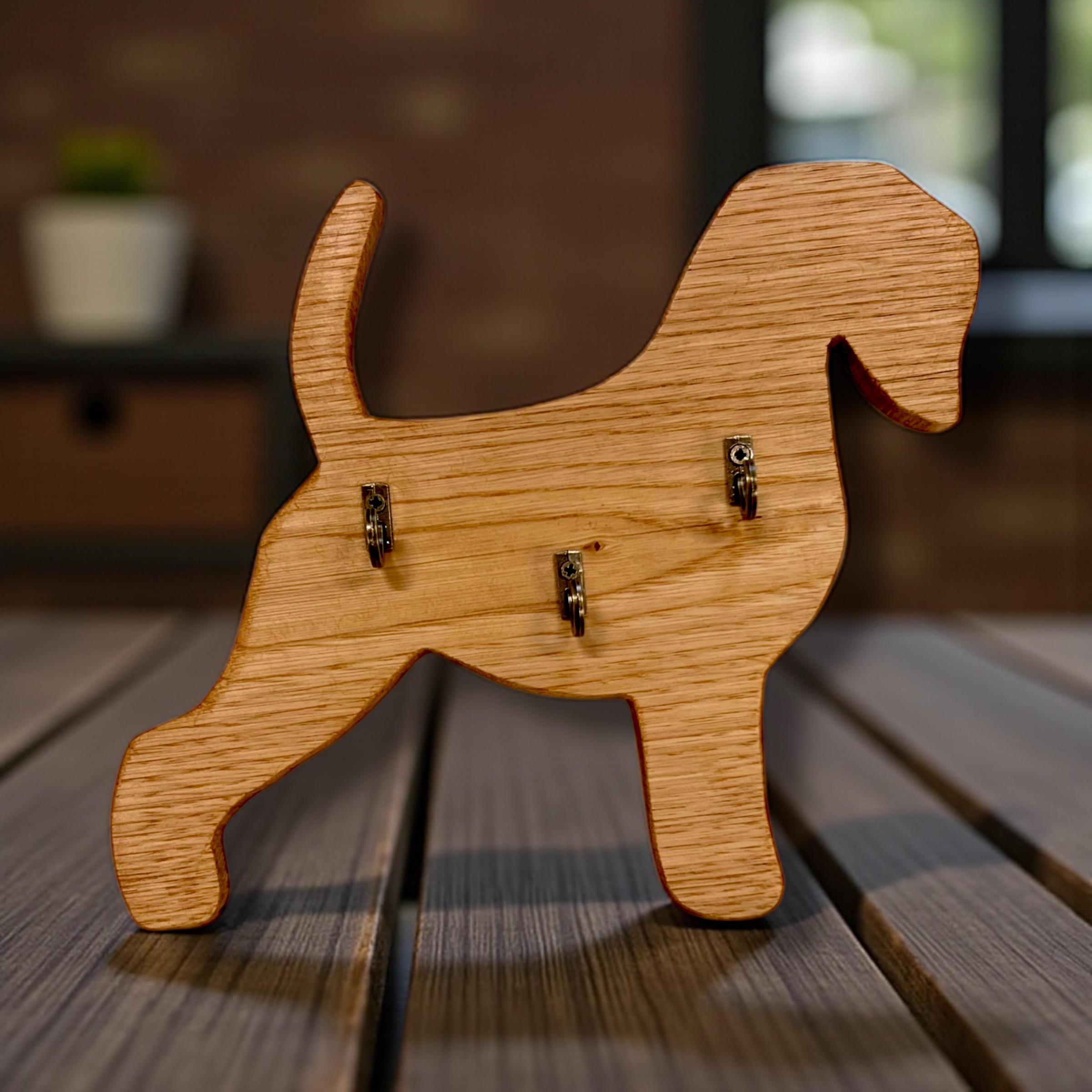 SCHNAUZER INFERNALE - PORTACHIAVI MAGNETICO DA PARETE IN CASTAGNO CENTENARIO - PEZZO UNICO - immagine 5