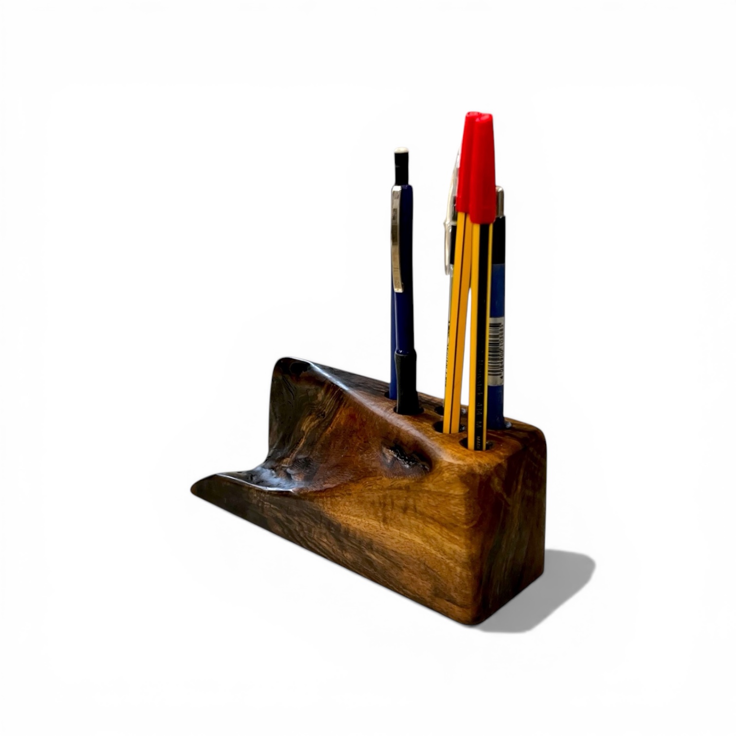 POESIA GRAFFIANTE - PORTAPENNE IN LEGNO ANTICO DI NOCE - PEZZO UNICO - immagine 4