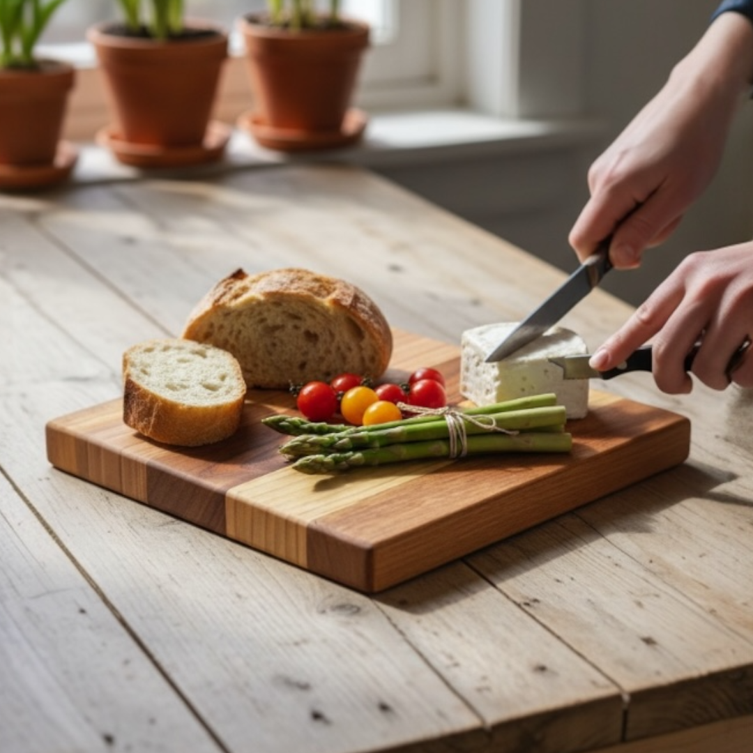 WOODSTOCK ATTITUDE - TAGLIERE IN LEGNO ANTICO MISTO - PEZZO UNICO