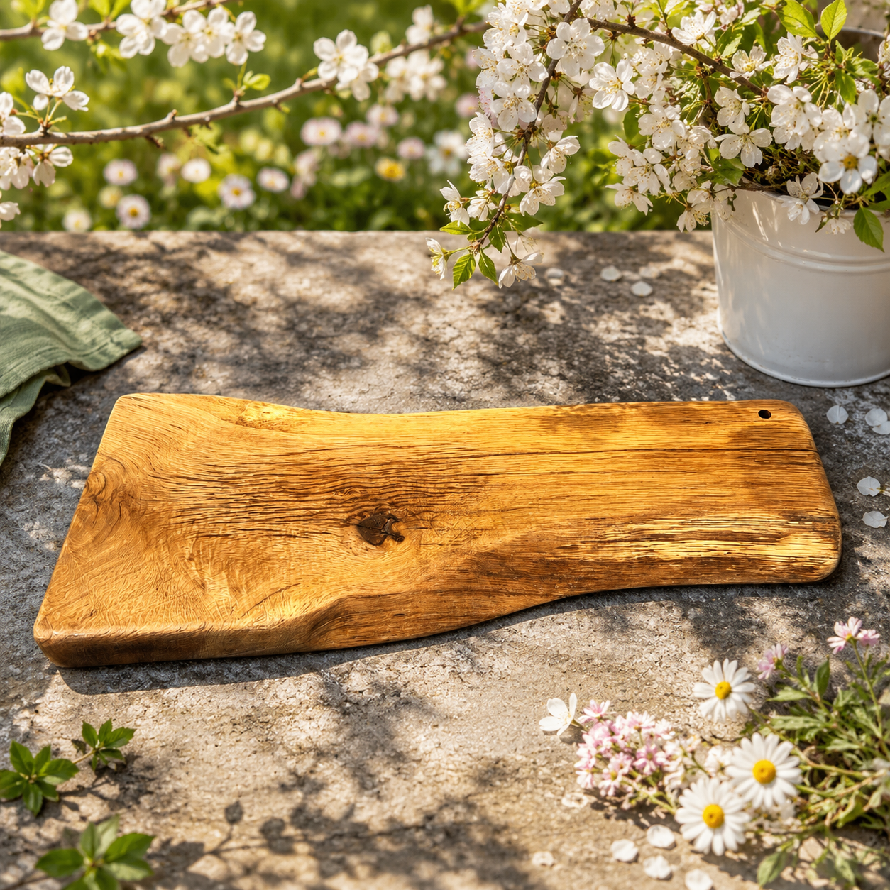 CHOP SUEY - TAGLIERE MONOLITICO IN LEGNO DI QUERCIA ANTICA SECOLARE - PEZZO UNICO