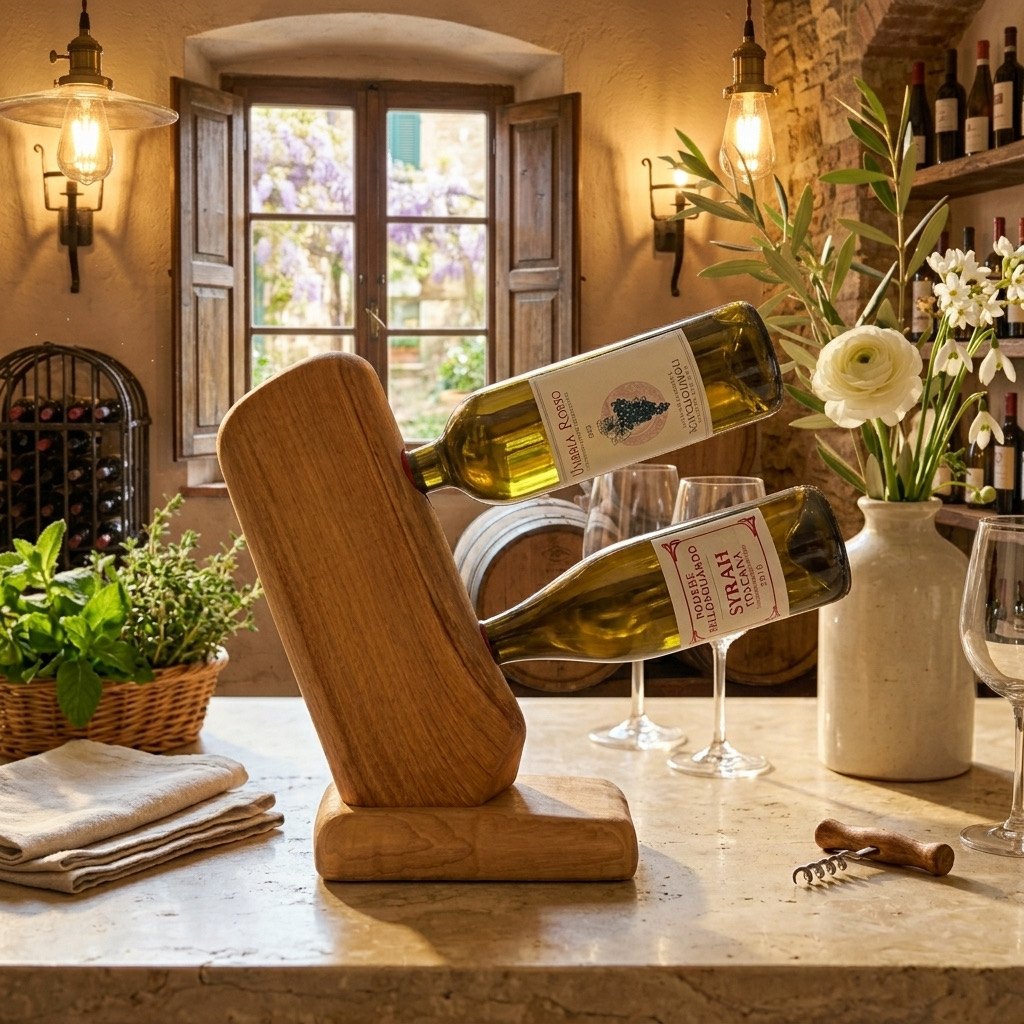 DOUBLE TROUBLE - CANTINA DA APPOGGIO BI-POSTO IN LEGNO DI CASTAGNO SECOLARE - PEZZO UNICO