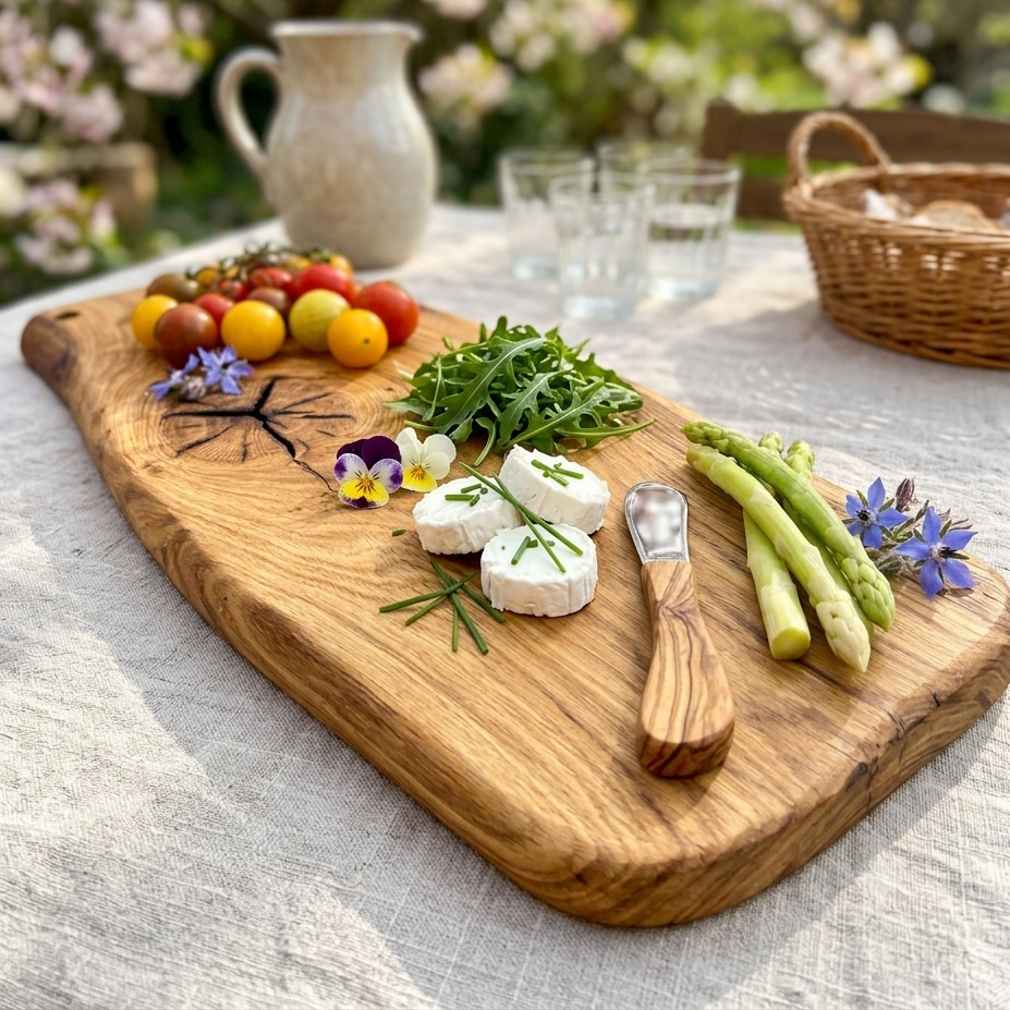 KASHMIR - TAGLIERE MONOLITICO IN LEGNO DI QUERCIA ANTICA SECOLARE - PEZZO UNICO