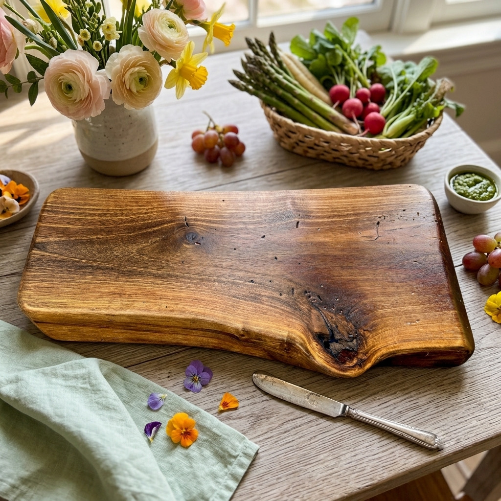 WHOLE LOTTA LOVE - TAGLIERE MONOLITICO IN LEGNO DI NOCE ANTICO NAZIONALE - PEZZO UNICO