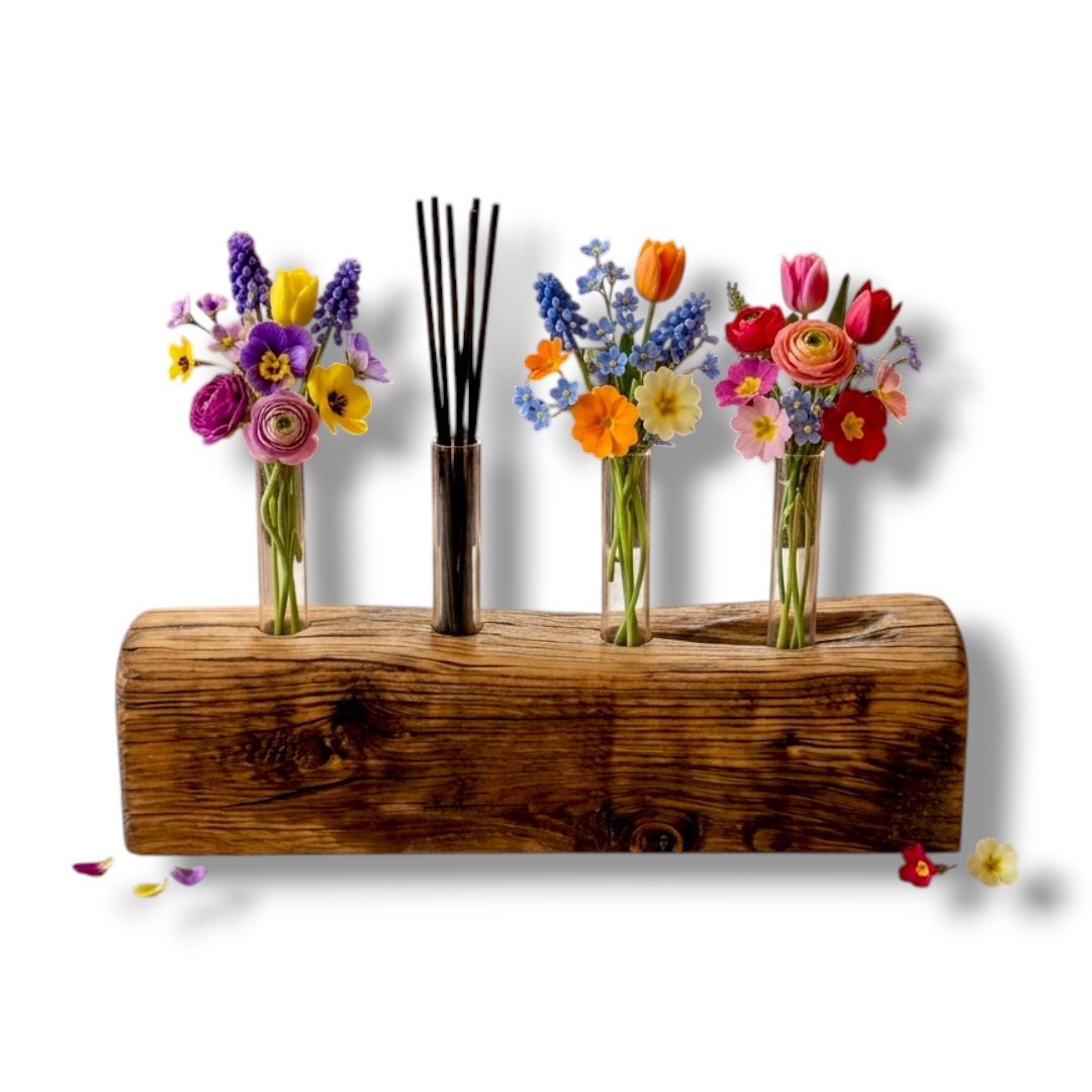 LA GRANGE - VASO PER FIORI MONOLITICO IN LEGNO DI CASTAGNO ANTICO - PEZZO UNICO - immagine 2