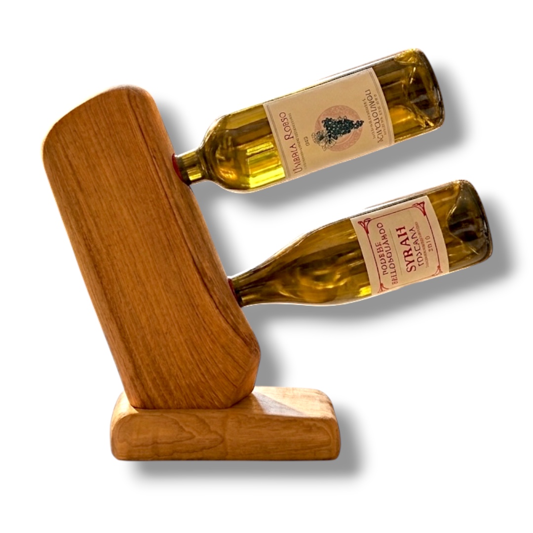 DOUBLE TROUBLE - CANTINA DA APPOGGIO BI-POSTO IN LEGNO DI CASTAGNO SECOLARE - PEZZO UNICO - immagine 3