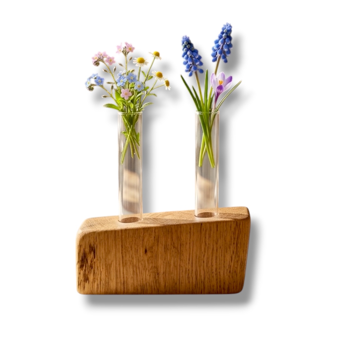 WELCOME TO THE JUNGLE - VASO PER FIORI MONOLITICO IN LEGNO DI QUERCIA ANTICA SECOLARE - PEZZO UNICO - immagine 2