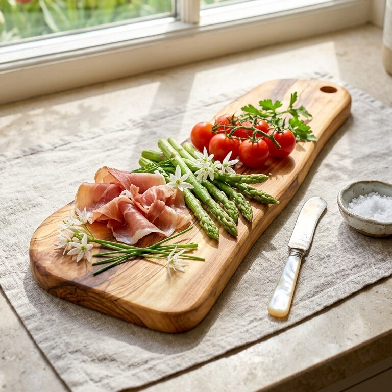 ACCIAIO LIQUIDO - TAGLIERE IN LEGNO ANTICO DI ULIVO - PEZZO UNICO