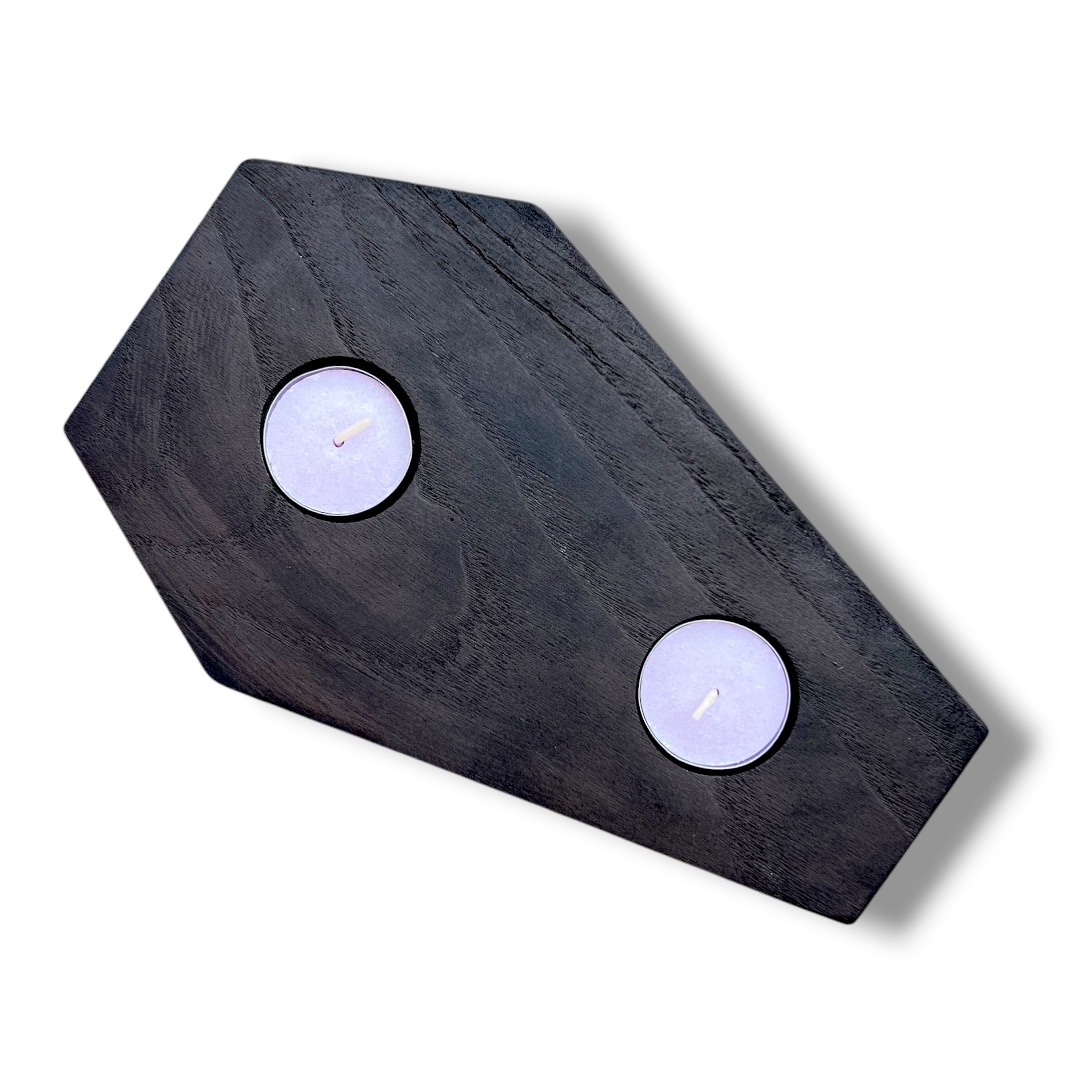 BLACK NO. 1 - PORTACANDELE A BARA GOTICO IN LEGNO DI QUERCIA MILLENARIA - PEZZO UNICO - immagine 4